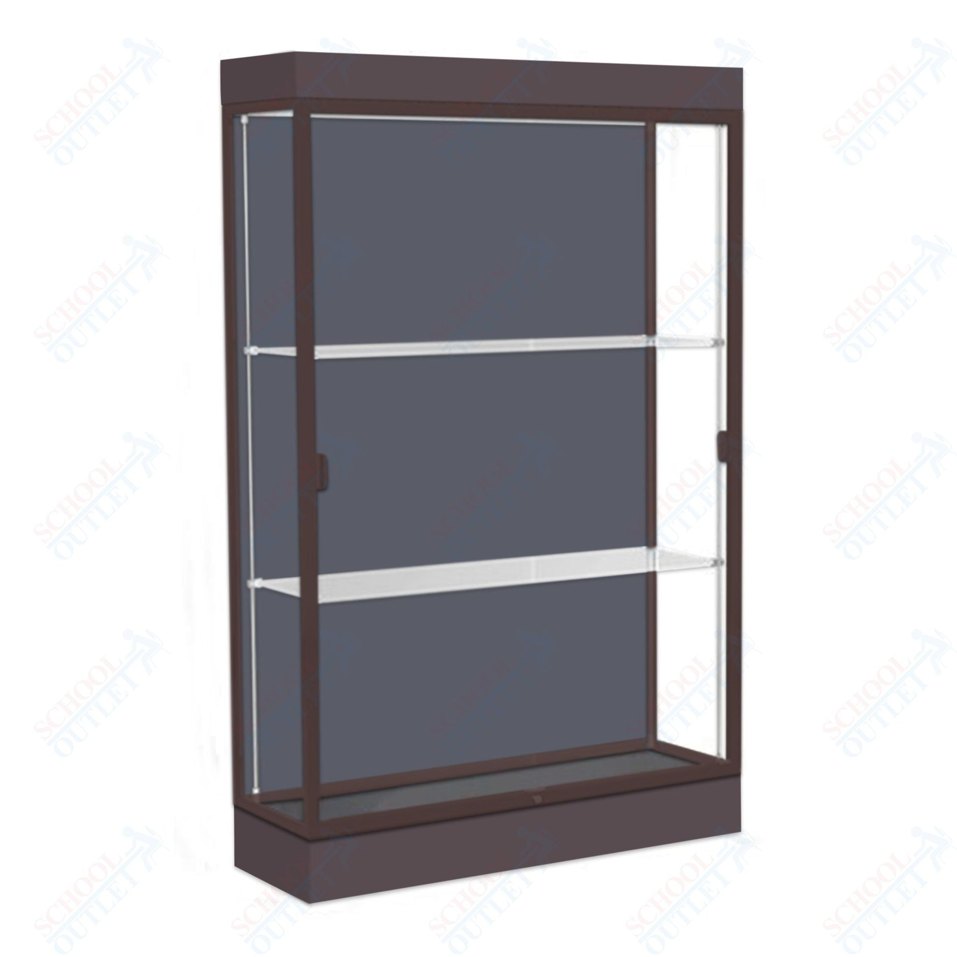 Waddell Edge 92 Lighted Floor Case w/ Slate Back & Dark Bronze Frame - 48"W x 76"H x 20"D(Waddell WAD - 92LFSL - BZ) - SchoolOutlet