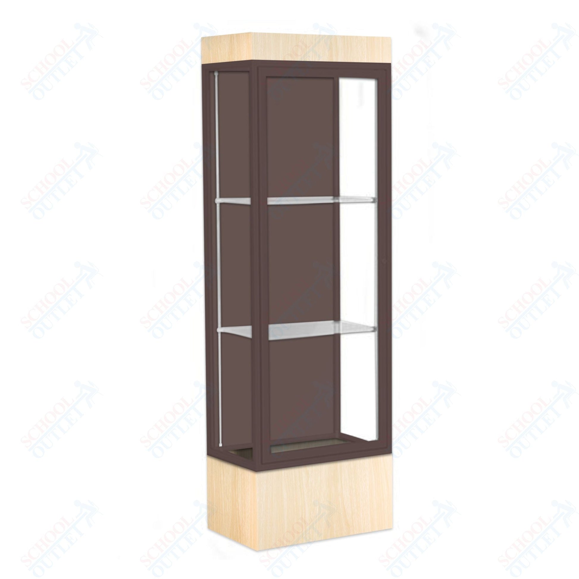 Waddell Edge 93 Lighted Floor Case w/ Chocolate Back & Dark Bronze Frame - 24"W x 76"H x 20"D(Waddell WAD - 93LFCO - BZ) - SchoolOutlet