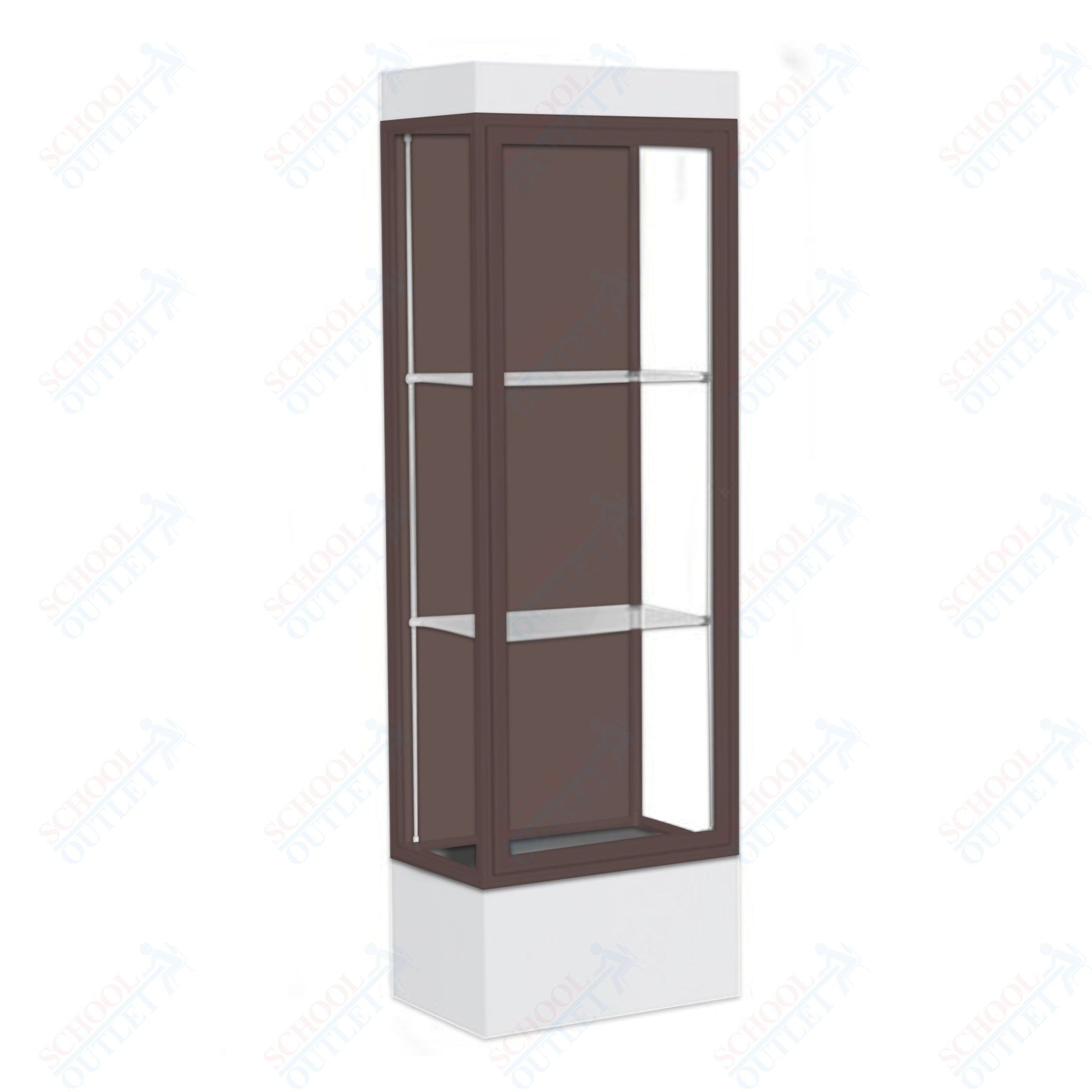 Waddell Edge 93 Lighted Floor Case w/ Chocolate Back & Dark Bronze Frame - 24"W x 76"H x 20"D(Waddell WAD - 93LFCO - BZ) - SchoolOutlet