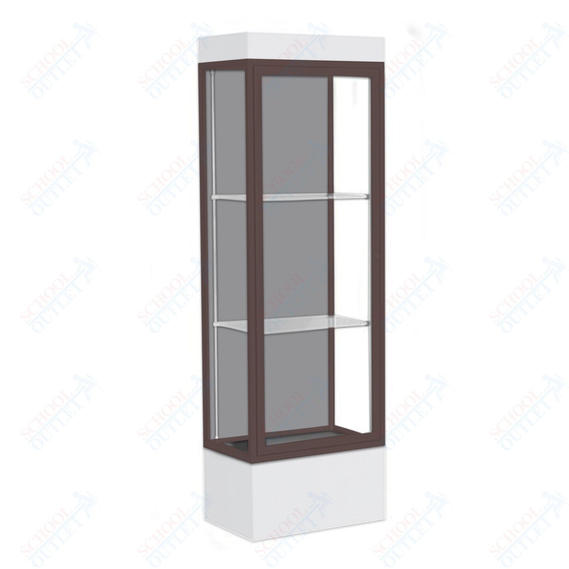 Waddell Edge 93 Lighted Floor Case w/ Harbor Back & Dark Bronze Frame - 24"W x 76"H x 20"D(Waddell WAD - 93LFHB - BZ) - SchoolOutlet