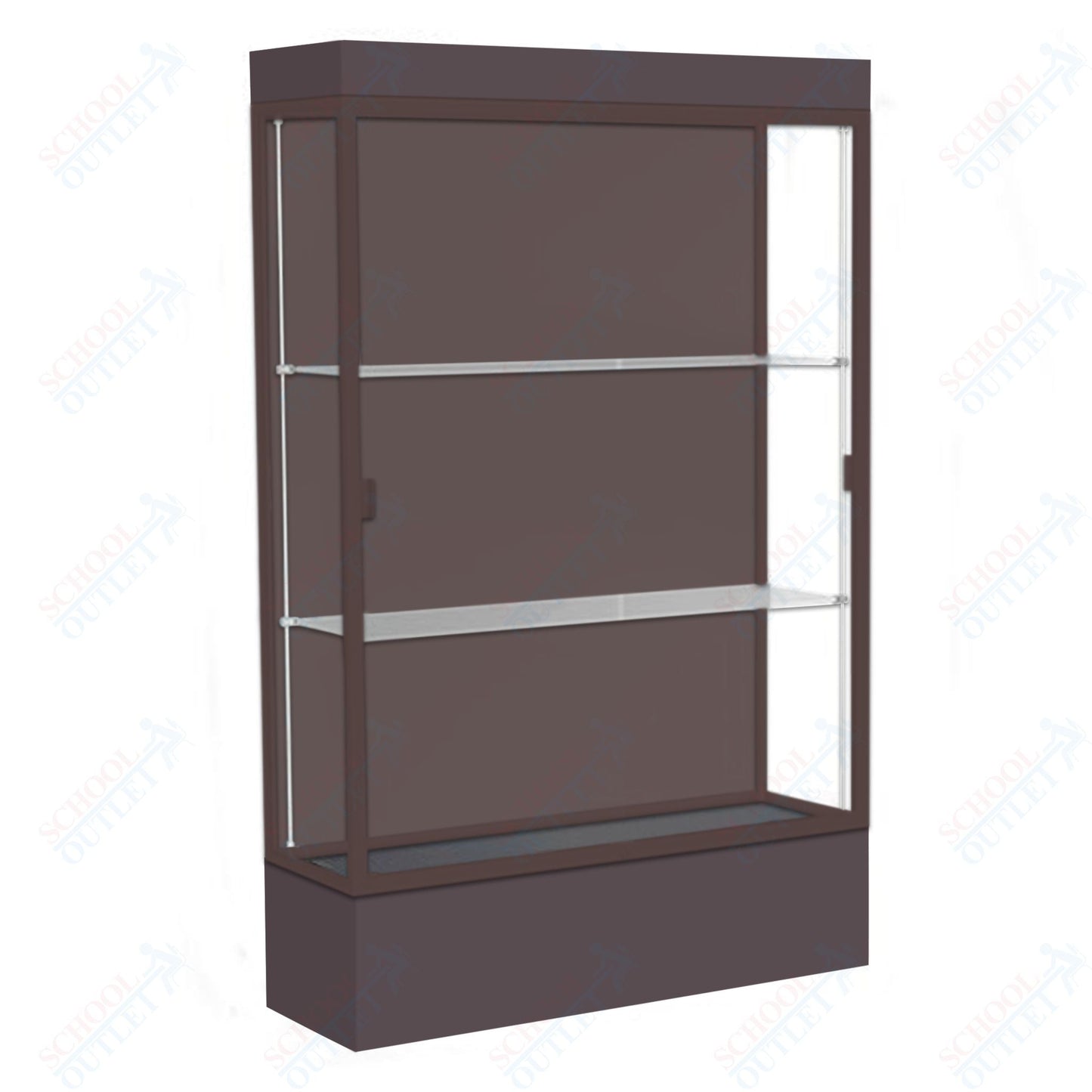 Waddell Edge 94 Lighted Floor Case w/ Chocolate Back & Dark Bronze Frame - 48"W x 76"H x 20"D(Waddell WAD - 94LFCO - BZ) - SchoolOutlet