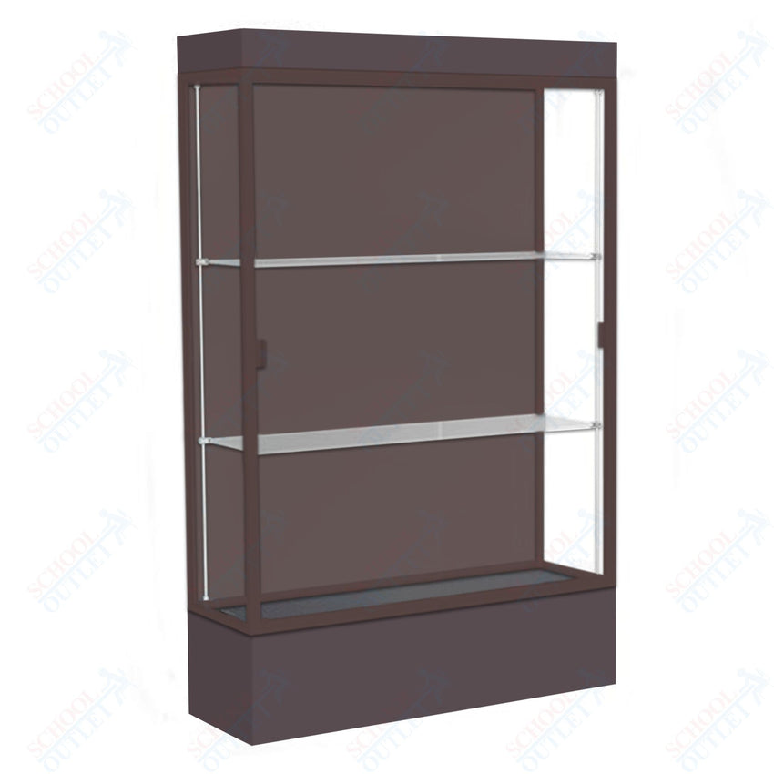 Waddell Edge 94 Lighted Floor Case w/ Chocolate Back & Dark Bronze Frame - 48"W x 76"H x 20"D(Waddell WAD - 94LFCO - BZ) - SchoolOutlet