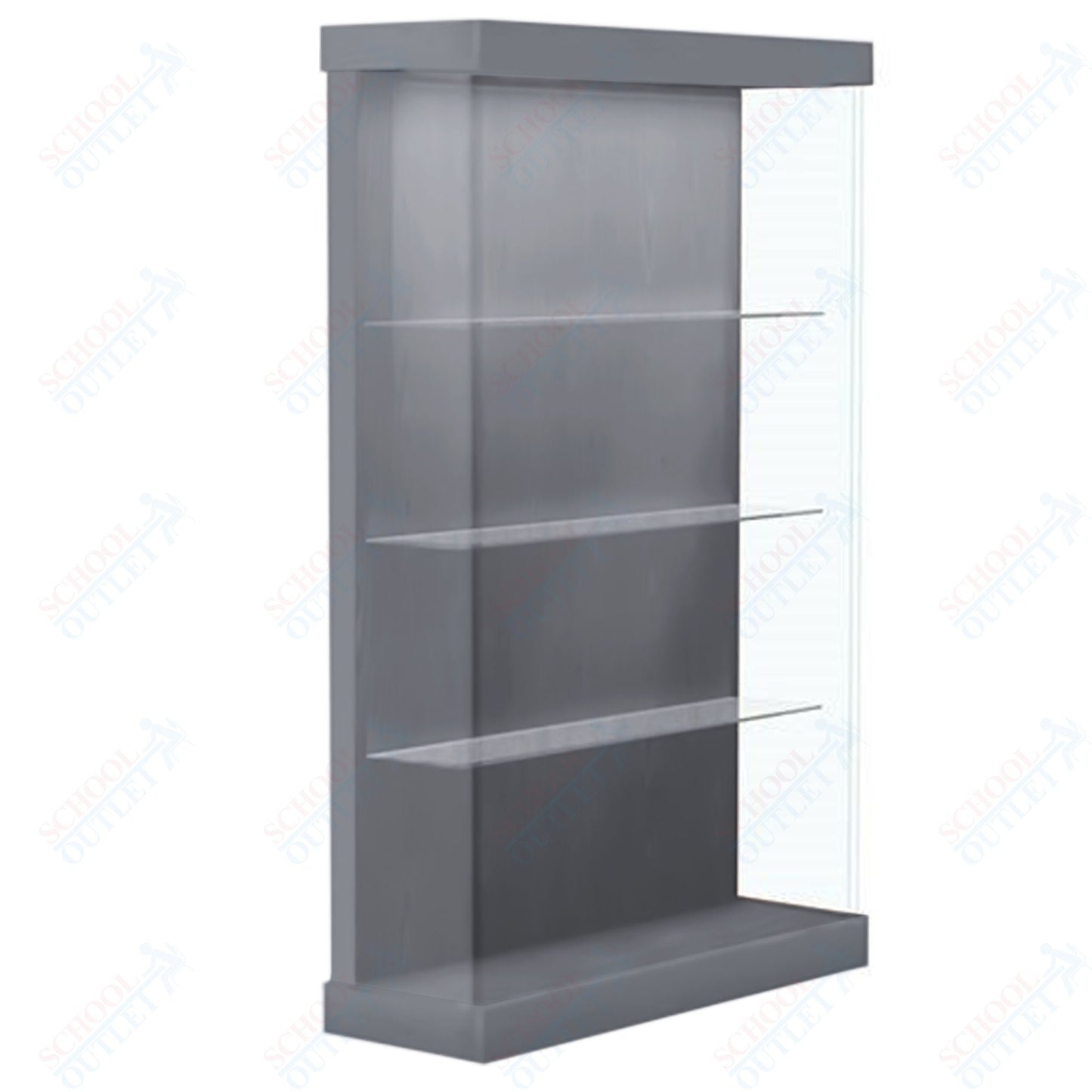 Waddell Vantage 48"W Modern Floor Case Wood Laminate - Right Sliding Door(Waddell WAD - VANT48R) - SchoolOutlet