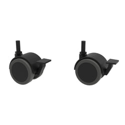 WB Manufacturing Accessory CA Set of 2 Casters, 2" Dual Wheel Soft Tread, With Brake, Raises Desks/Tables 2.11", use with Glides for Wheelbarrow Setup (WBM-2CA)