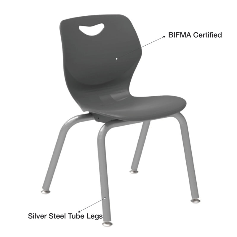 WB Manufacturing 14"H Sconnie School Stackable Chair, 4 - legged Classroom Seat with Glides (WBM - CHR14 - 4) - SchoolOutlet