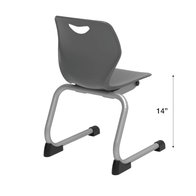 WB Manufacturing 14"H Sconnie School Stack Chair, Silver Cantilever Legs (WBM - CHR14 - C) - SchoolOutlet