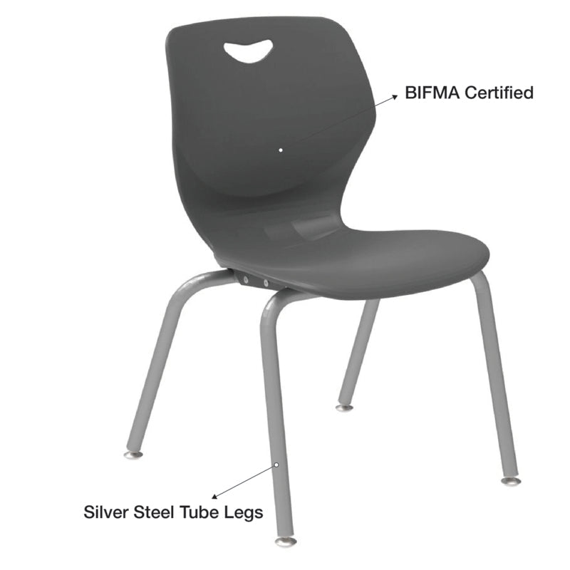 WB Manufacturing 16"H Sconnie School Stackable Chair, 4 - legged Classroom Seat with Glides (WBM - CHR16 - 4) - SchoolOutlet