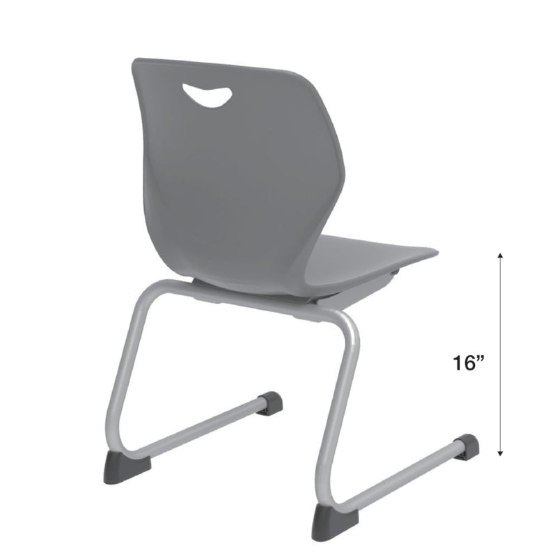 WB Manufacturing 16"H Sconnie School Stack Chair, Silver Cantilever Legs (WBM - CHR16 - C) - SchoolOutlet