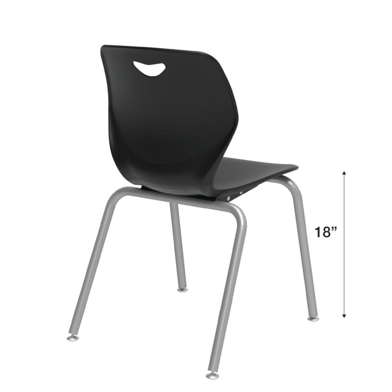 WB Manufacturing 18"H Sconnie School Stackable Chair, 4 - legged Classroom Seat with Glides (WBM - CHR18 - 4) - SchoolOutlet
