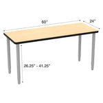 WB Manufacturing ELO Rectangular School Classroom Table, 24