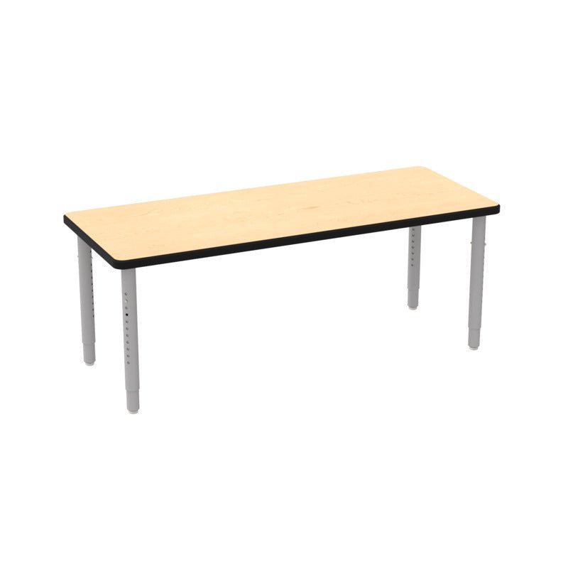WB Manufacturing ELO Rectangular School Classroom Table, 24" x 60", Adjustable Height 20.25" - 30.25" Silver 2" Legs with Nylon Glides (WBM - ELP7071 - EJAG4 - C88) - SchoolOutlet