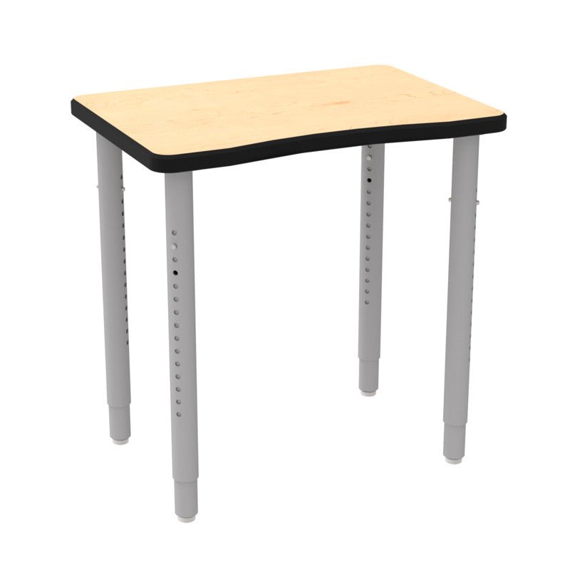 WB Manufacturing ELO Plymouth II Classroom Desk, 20" x 28.5" HPL Top, Adjustable Height 26.25" - 40.25" Silver 2" Legs with Nylon Glides (WBM - ELP7366 - ADJG4) - SchoolOutlet