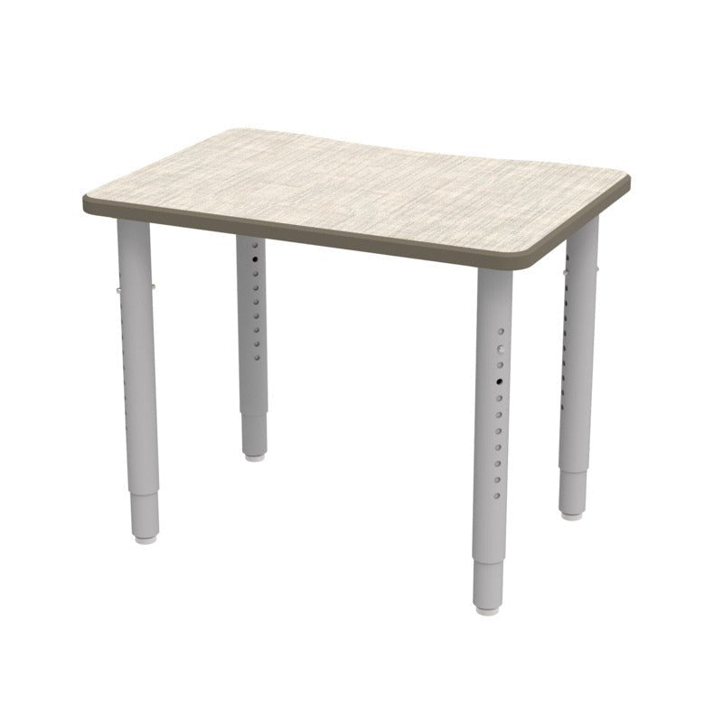 WB Manufacturing ELO Plymouth II Classroom Desk, 20" x 28.5", Adjustable Height 20.25" - 30.25" Silver 2" Legs with Nylon Glides (WBM - ELP7366 - EJAG4 - D17/T - S05) - SchoolOutlet