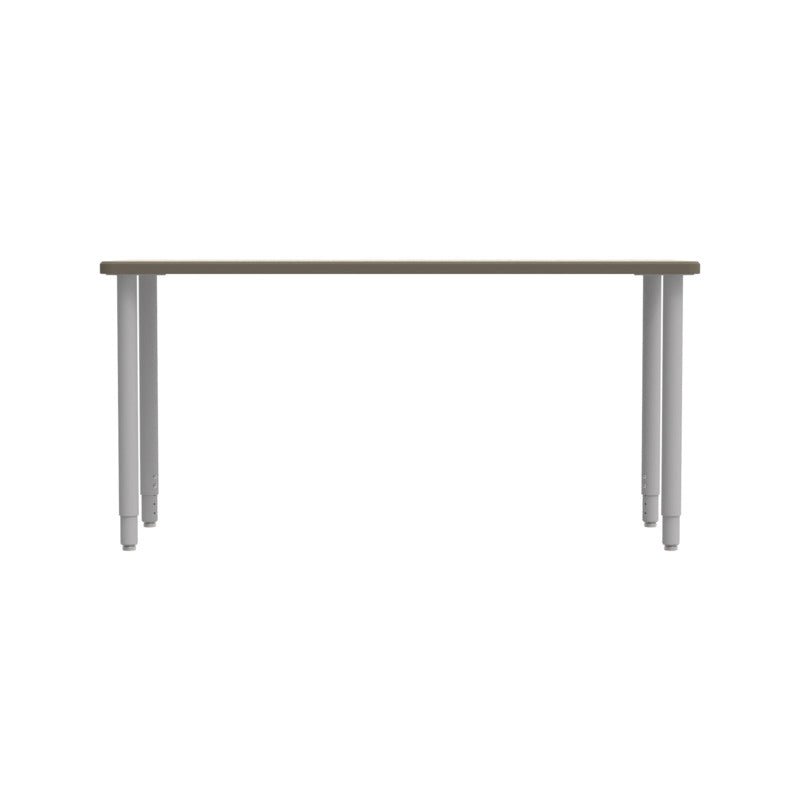 WB Manufacturing ELO Rectangular School Classroom Table, 24" x 60" HPL Top, Adjustable Height 26.25" - 41.25" Silver 2" Legs with Nylon Glides (WBM - ELS7071 - ADJG4) - SchoolOutlet