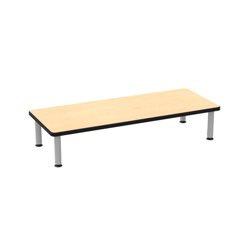 WB Manufacturing ELO Rectangular School Classroom Short Table, 24" x 60" HPL Top, Adjustable Height 12" - 19" Silver 2" Legs with Nylon Glides (WBM - ELS7071 - MJAG4) - SchoolOutlet