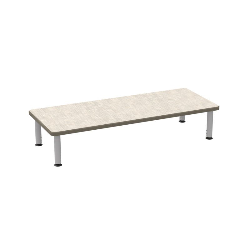 WB Manufacturing ELO Rectangular School Classroom Short Table, 24" x 60" HPL Top, Adjustable Height 12" - 19" Silver 2" Legs with Nylon Glides (WBM - ELS7071 - MJAG4) - SchoolOutlet