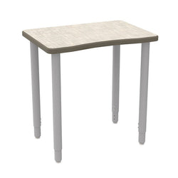 WB Manufacturing ELO Plymouth II Classroom Desk, 20" x 28.5" HPL Top, Adjustable Height 26.25"-41.25" 2" Legs with Nylon Glides (WBM-ELS7366-ADJG4)