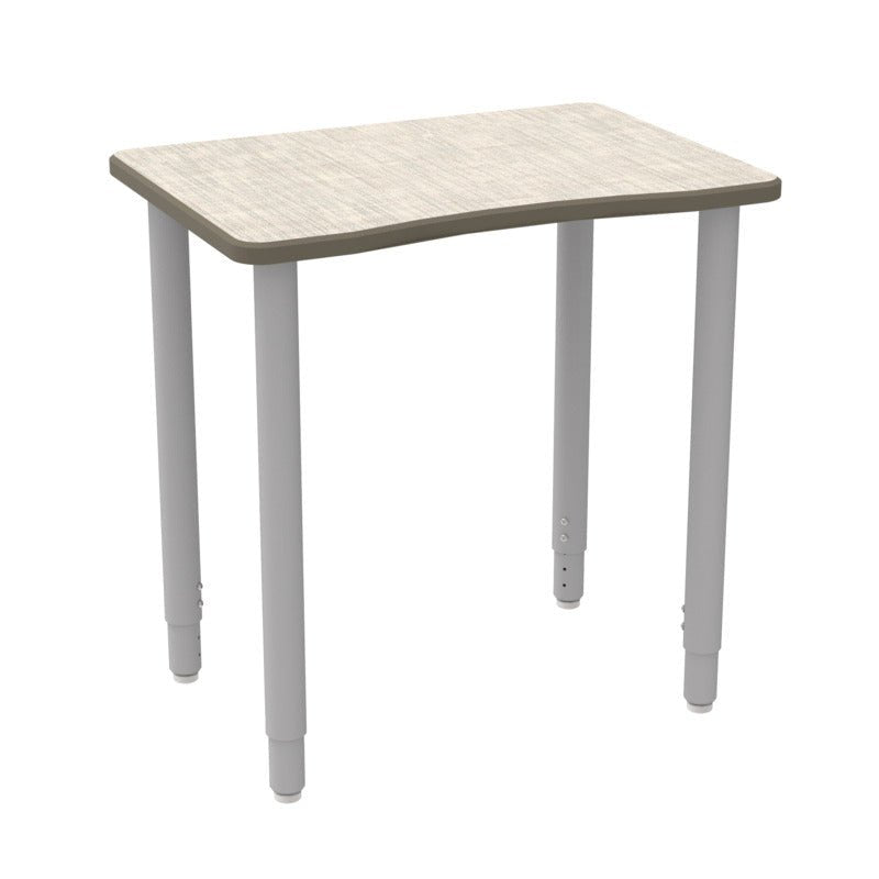 WB Manufacturing ELO Plymouth II Classroom Desk, 20" x 28.5", Adjustable Height 26.25" - 41.25" Silver 2" Legs with Nylon Glides (WBM - ELS7366 - ADJG4 - D17/T - S05) - SchoolOutlet