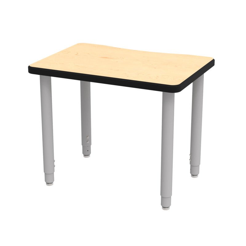 WB Manufacturing ELO Plymouth II Classroom Desk, 20" x 28.5" HPL Top, Adjustable Height 21.25" - 34.25" 2" Legs with Nylon Glides (WBM - ELS7366 - EJAG4) - SchoolOutlet