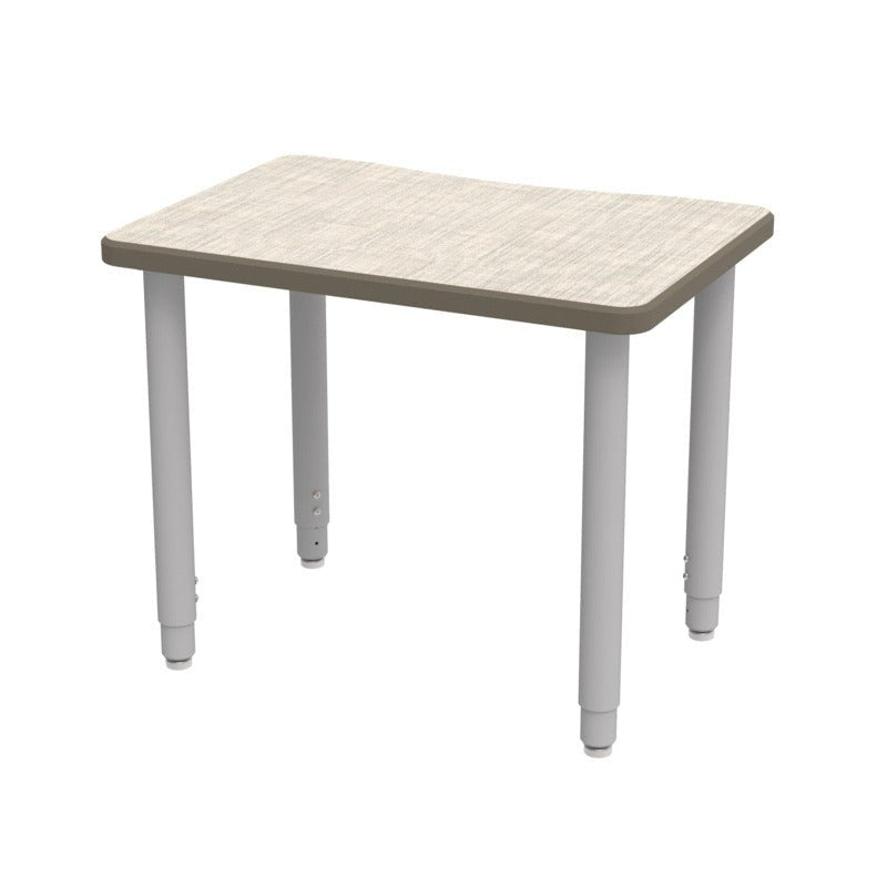 WB Manufacturing ELO Plymouth II Classroom Desk, 20" x 28.5" HPL Top, Adjustable Height 21.25" - 34.25" 2" Legs with Nylon Glides (WBM - ELS7366 - EJAG4) - SchoolOutlet