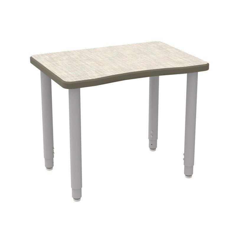 WB Manufacturing ELO Plymouth II Classroom Desk, 20" x 28.5" HPL Top, Adjustable Height 21.25" - 34.25" 2" Legs with Nylon Glides (WBM - ELS7366 - EJAG4) - SchoolOutlet