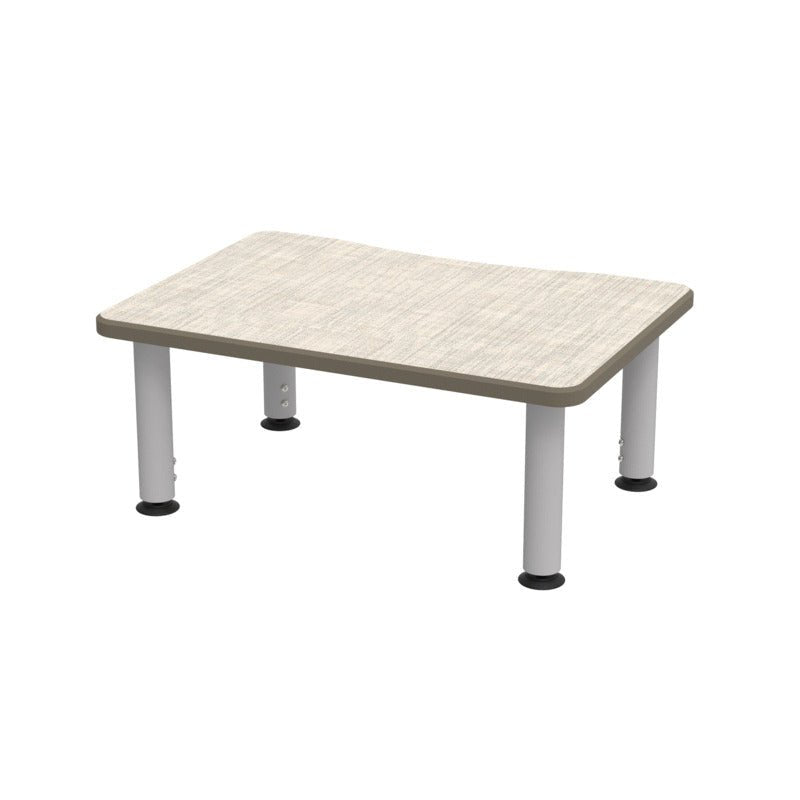 WB Manufacturing ELO Plymouth II Short Classroom Desk, 20" x 28.5", Adjustable Height 12" - 19" Silver Mini 2" Legs with Grand Hank Glides (WBM - ELS7366 - MJAG4 - D17/T - S05) - SchoolOutlet