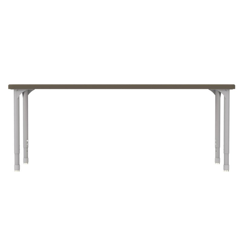 WB Manufacturing EON Rectangular School Classroom Short Table, 24" x 60" HPL Top, Adjustable Height 21.25" - 34.25" Silver 1.5" Legs with Nylon Glides (WBM - EON7071 - EJAG4) - SchoolOutlet