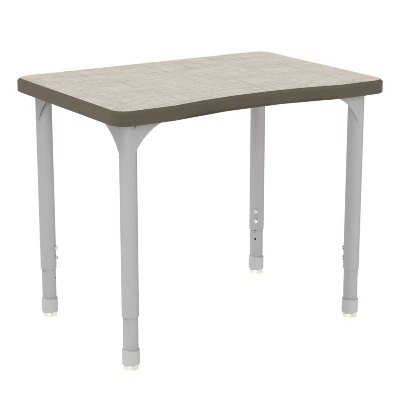 WB Manufacturing EON Plymouth II Classroom Desk, 20" x 28.5", Adjustable Height 21.25" - 34.25" Silver Legs with Nylon Glides (WBM - EON7366 - EJAG4 - D17/T - S05) - SchoolOutlet