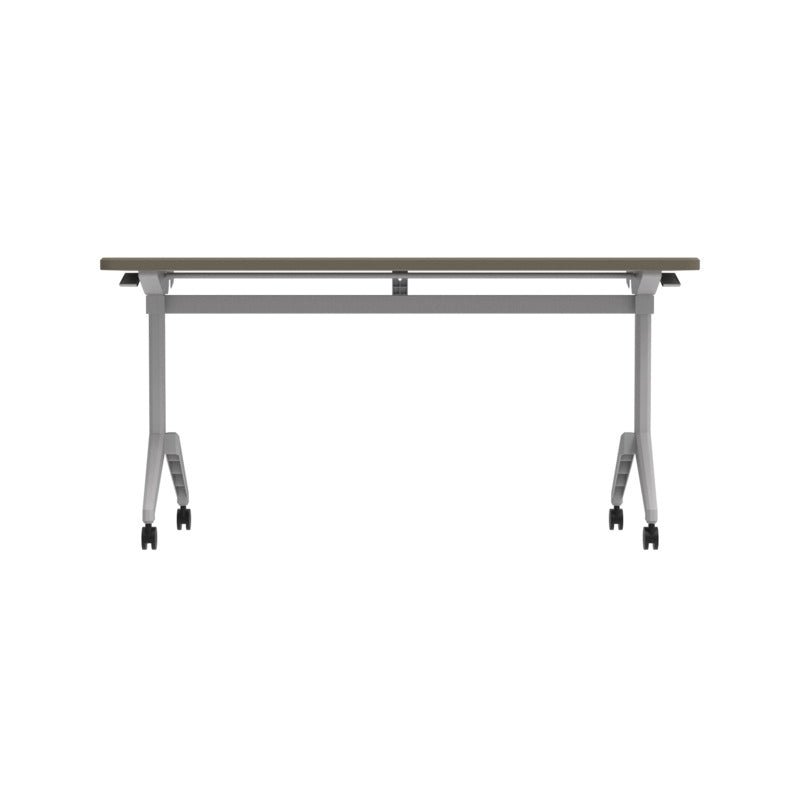 WB Manufacturing Commercial Flip Top Tables, 24" x 60" Mobile, Rectangular HPL Top, Fixed Height 29" Silver Legs, Locking Casters (WBM - FTT7071 - FXG4) - SchoolOutlet
