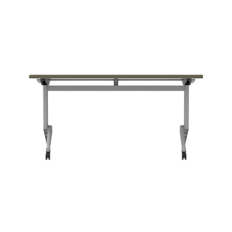 WB Manufacturing Commercial Flip Top Tables, 24" x 60" Mobile, Rectangular HPL Top, Fixed Height 29" Silver Legs, Locking Casters (WBM - FTT7071 - FXG4) - SchoolOutlet