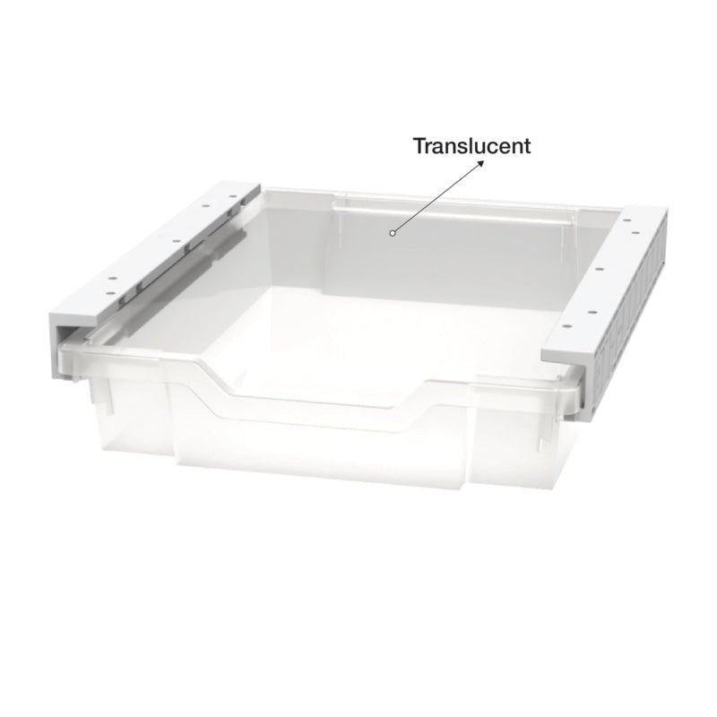WB Manufacturing Accessory Tote Tray and Runner Kits, Translucent, 3"H x 12.3"W x 16.8"D, Under Mount Design, For WB ELO, UNE - T & Activity Desks and Tables (WBM - GKTS) - SchoolOutlet