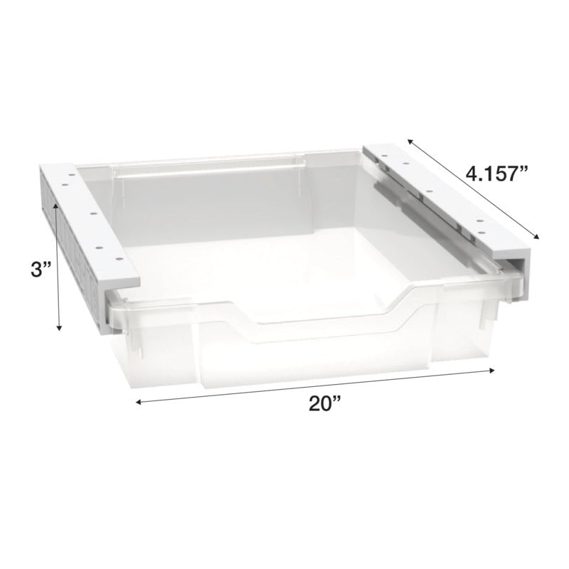 WB Manufacturing Accessory Tote Tray and Runner Kits, Translucent, 3"H x 12.3"W x 16.8"D, Under Mount Design, For WB ELO, UNE - T & Activity Desks and Tables (WBM - GKTS) - SchoolOutlet