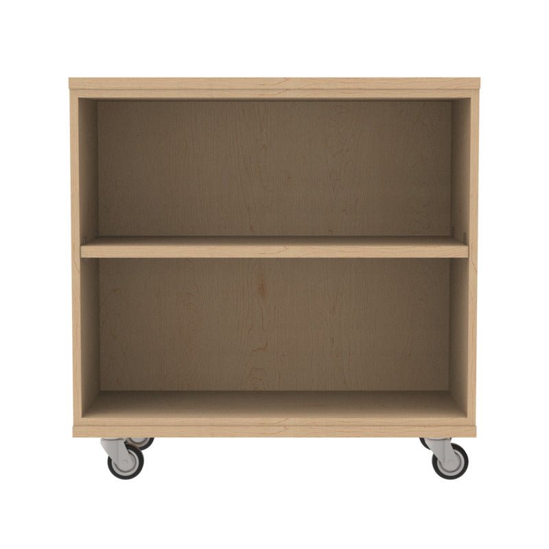 WB Manufacturing Mobile Single Sided Bookcase, 36"W x 36"H x 16"D, 1 Adjustable Shelf, 3" Casters (WBM - LRS1140 - 363616 - AC) - SchoolOutlet