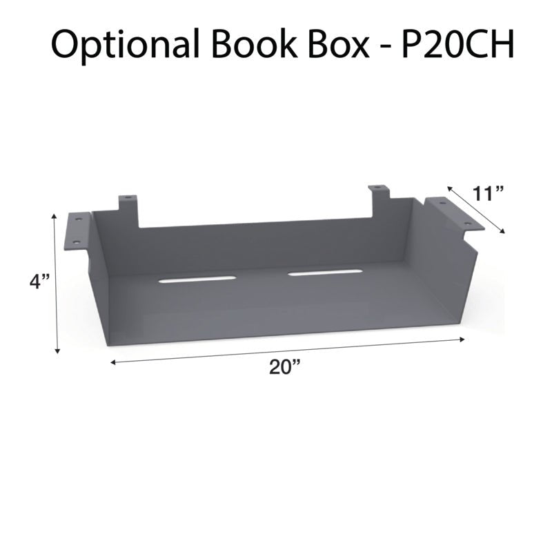 WB Manufacturing Elevate Plymouth Classroom Desk, Mobile, 20" x 28.5", Adjustable Height 27.94" - 40.94" Silver T - Legs with Casters & Glides (WBM - PNH7364 - ADJG4 - D17/T - S05) - SchoolOutlet