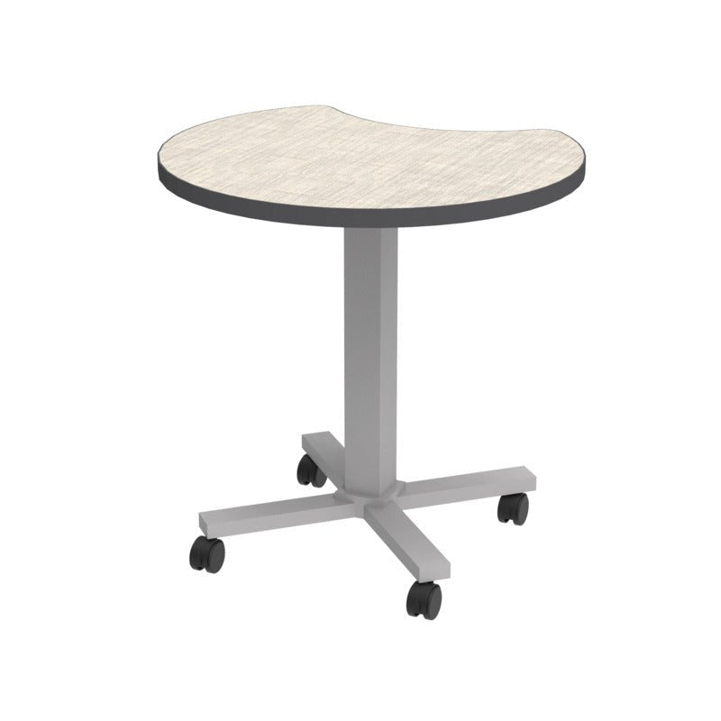 WB Manufacturing Elevate Teacher's Lectern, Height Adjustable 29" - 42", 30" Crescent HPL Top, Pneumatic Lift, Casters, Silver Base (WBM - PNX6833 - ADJG4 - D17 - L07) - SchoolOutlet