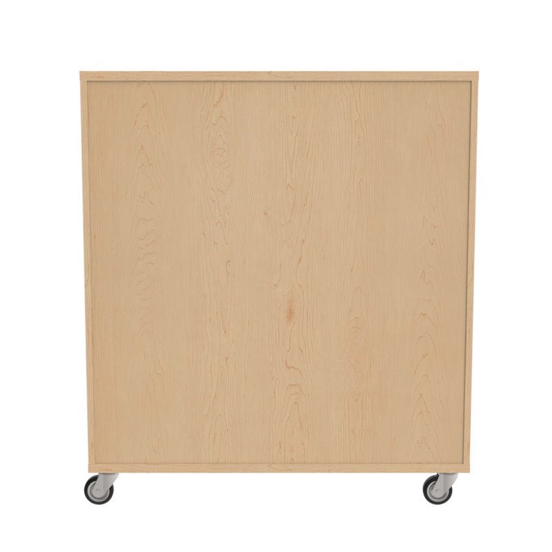 WB Manufacturing Mobile Tote Storage Cabinet, 42"W x 48"H x 22"D, 30 Clear 3" Tote Trays, 3" Casters (WBM - SSG0348 - 0AC) - SchoolOutlet