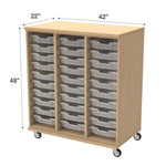 WB Manufacturing Mobile Tote Storage Cabinet, 42
