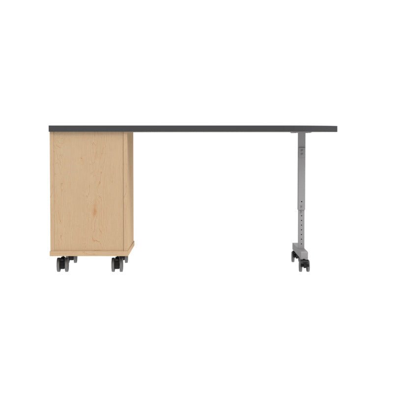 WB Manufacturing Universal Appleton Mobile Teacher’s Desk, 60"W x 24"D x 30.38"H, 3 Locking Drawers, T Legs and Casters (WBM - TD6374 - 95UNETG4 - AC - D17 - L07) - SchoolOutlet