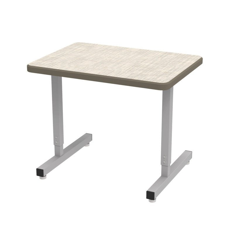 WB Manufacturing UNE - T Plymouth Classroom Desk, 20" x 27" HPL Top, Adjustable Height 20.25" - 32.25" Silver T - Legs with Nylon Glides (WBM - UNET7362 - EJAG4) - SchoolOutlet