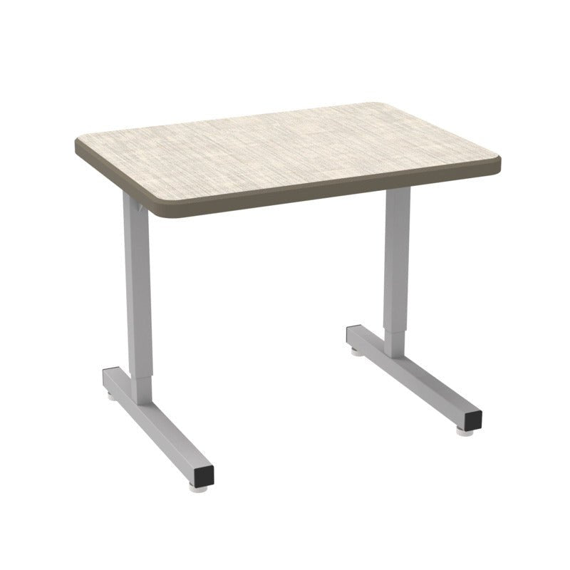 WB Manufacturing UNE - T Plymouth Classroom Desk, 20" x 27" HPL Top, Adjustable Height 20.25" - 32.25" Silver T - Legs with Nylon Glides (WBM - UNET7362 - EJAG4) - SchoolOutlet