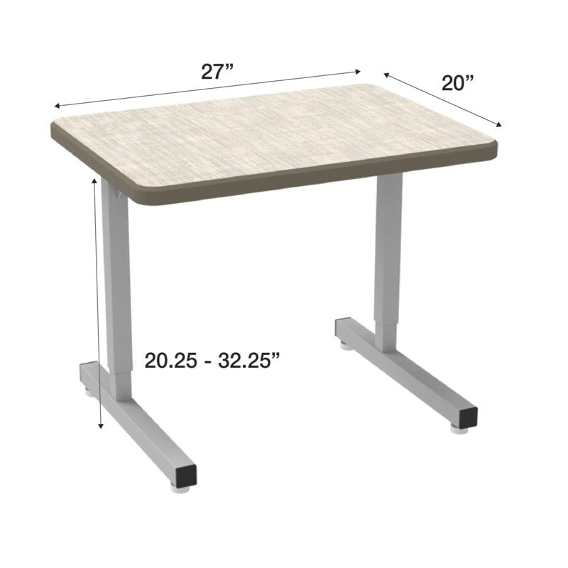 WB Manufacturing UNE - T Plymouth Classroom Desk, 20" x 27", Adjustable Height 20.25" - 32.25" Silver T - Legs with Nylon Glides (WBM - UNET7362 - EJAG4 - D17/T - S05) - SchoolOutlet