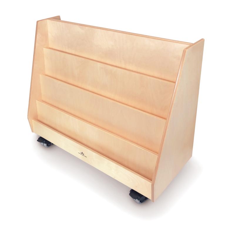 Whitney Brothers Deluxe Two Sided Mobile Book Display with open storage compartment (Whitney Brothers WHT - WB0136) - SchoolOutlet