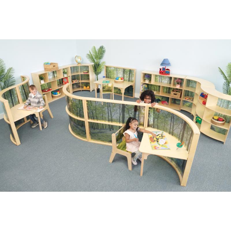 Whitney Brothers Nature View Serenity Curve Out Cabinet 41"W x 11.75"D x 36.5"H (WHT - WB0654) - SchoolOutlet