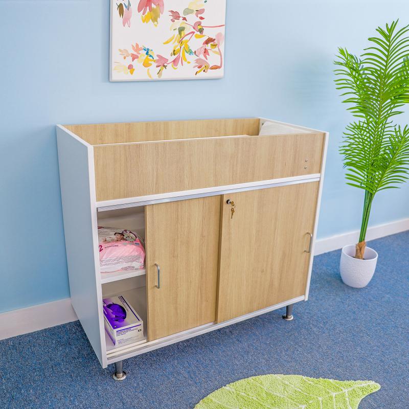 Whitney Brothers elevatED™ Infant Changing Cabinet 42.5"W x 20.75"D x 38.75"H (WHT - WB0721W) - SchoolOutlet