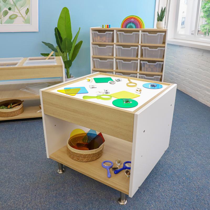 Whitney Brothers elevatED™ Adjustable Light Table 26"W x 24.5"D x 18 - 24"H (WHT - WB0760) - SchoolOutlet