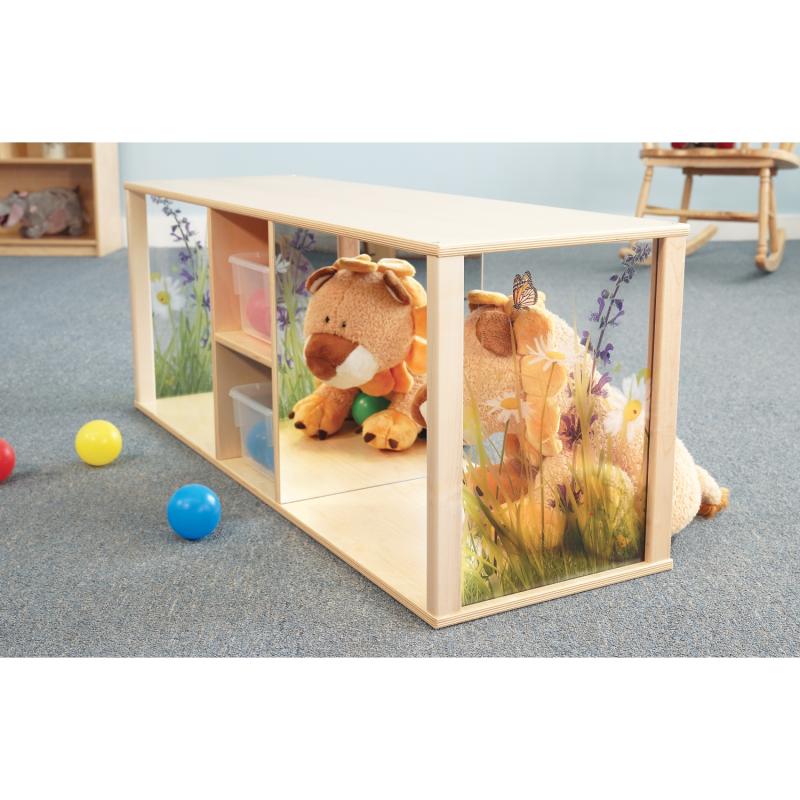 Whitney Brothers Toddler Discovery Wood Crawl Through Cabinet with Acrylic Panels 46"W x 14.75"D x 17"H (WHT - WB0861) - SchoolOutlet