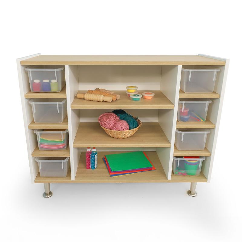 Whitney Brothers elevatED™ Combo Tray Storage Cabinet 42.5"W x 15"D x 33.5"H (WHT - WB1139) - SchoolOutlet