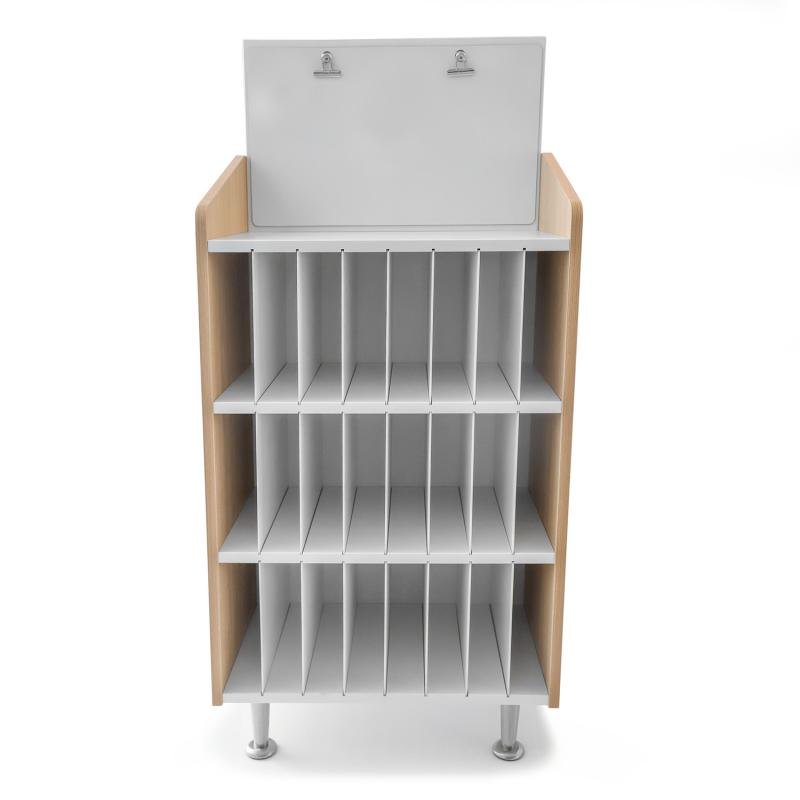 Whitney Brothers elevatED™ Mail and Message Center 24.5"W x 14.75"D x 50"H (WHT - WB1914) - SchoolOutlet
