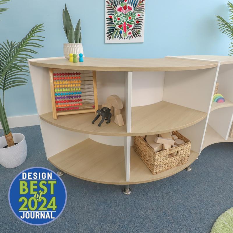 Whitney Brothers elevatED™ Curve In Cabinet 33"H - 46"W x 15"D (WHT - WB1925) - SchoolOutlet