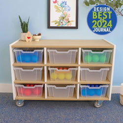 Whitney Brothers elevatED™ Nine Tray Mobile Storage Cabinet 42.5"W x 18"D x 29.5"H (WHT-WB1929)